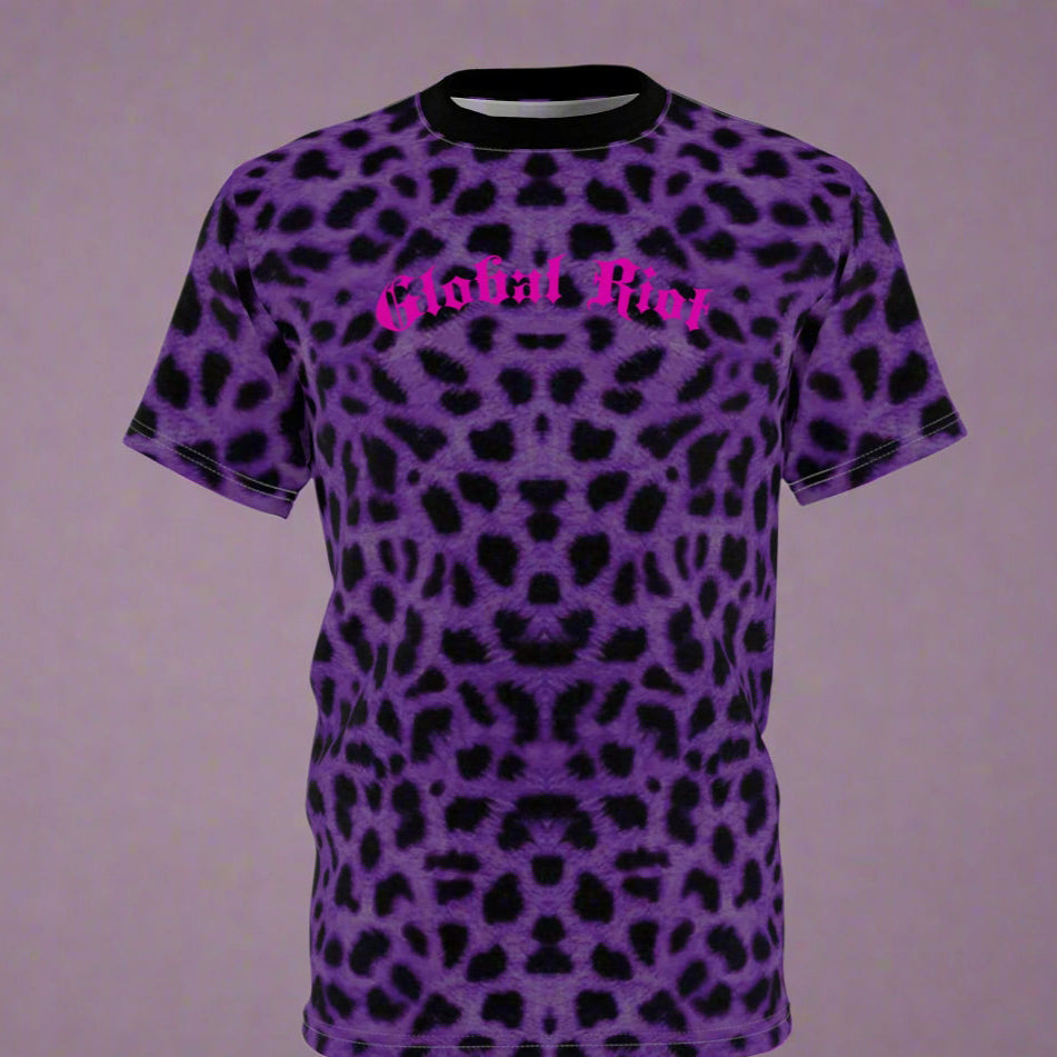 Camiseta unisex con estampado de guepardo morado de Global Riot