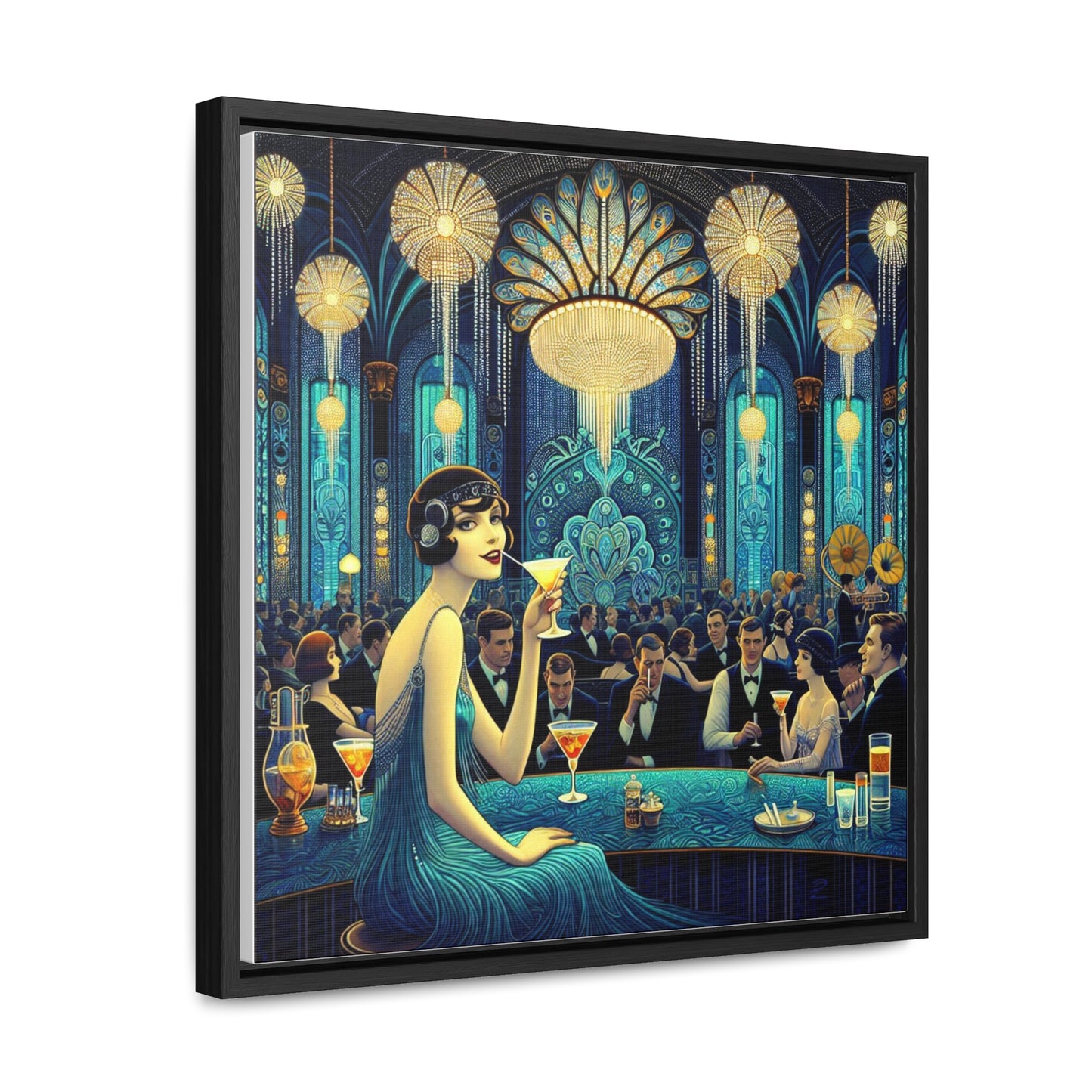 Flapper Days, lienzo de galería, marco cuadrado
