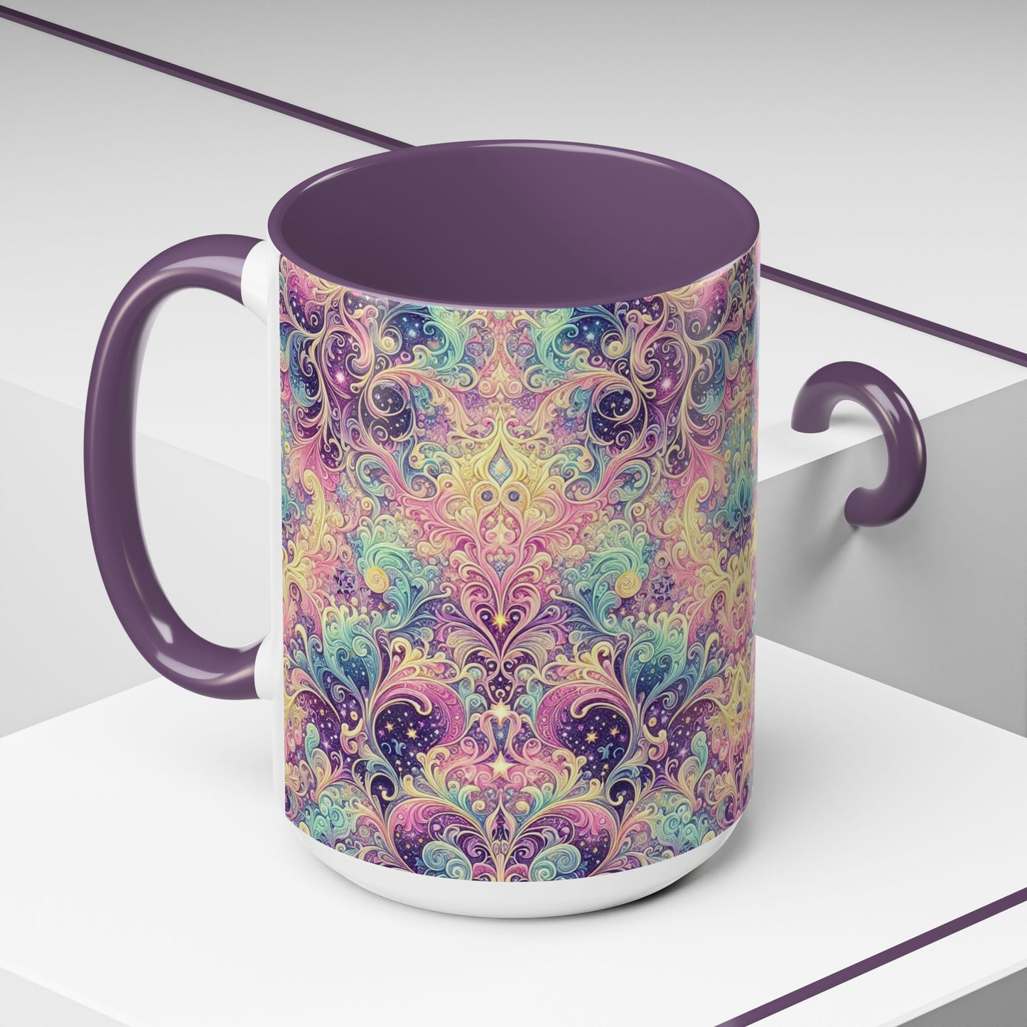 Taza de café con psicodelia pastel (325 y 430 ml)