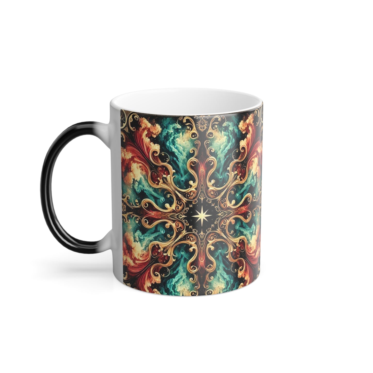 Taza de damasco psicodélico con colores cambiantes, 325 ml