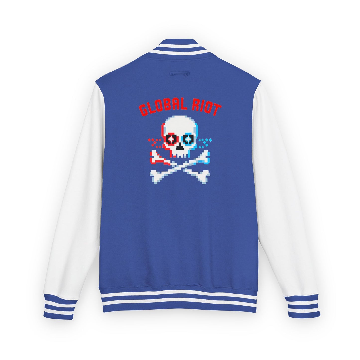 Chaqueta unisex de peso pesado con diseño de calavera pixelada de Global Riot