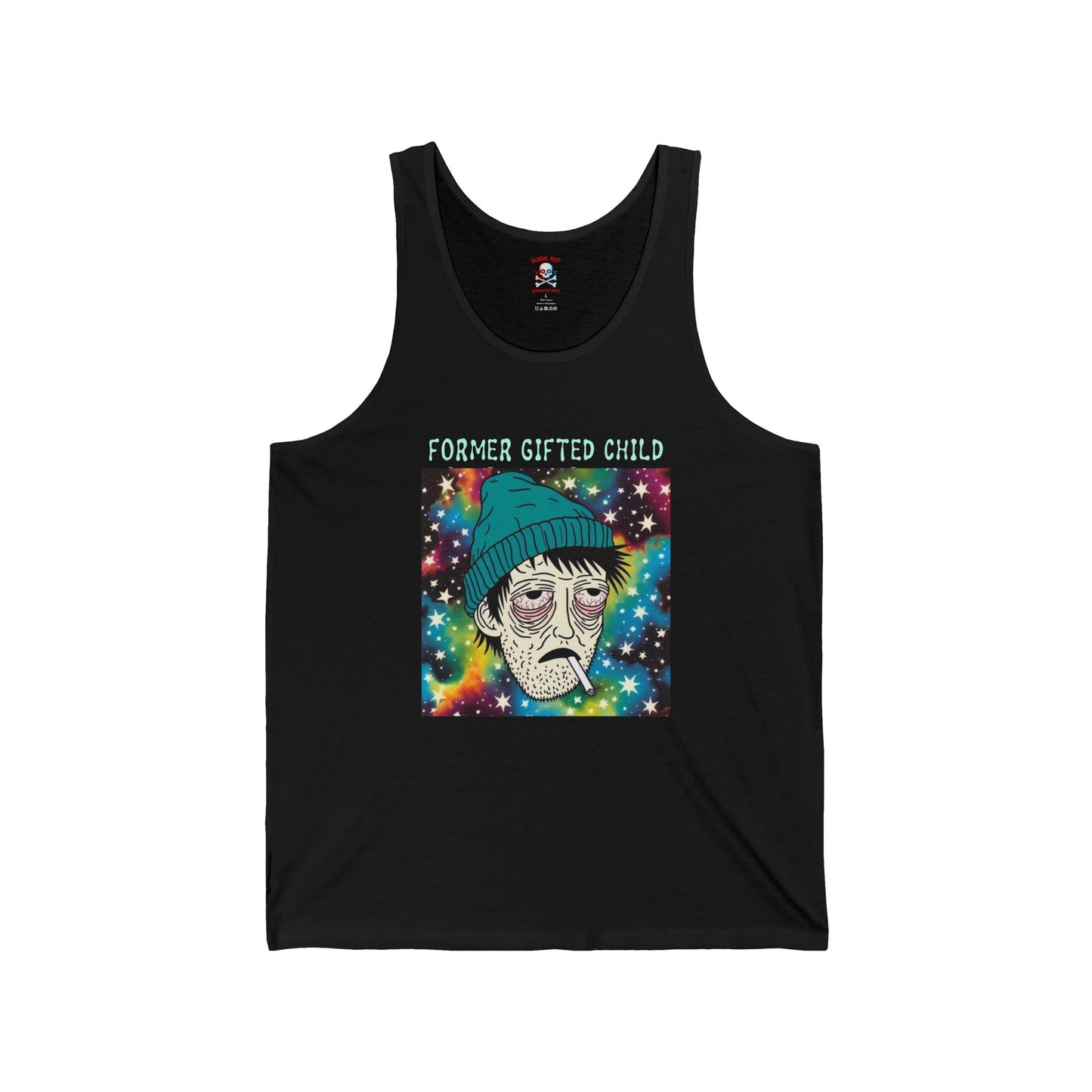 Camiseta unisex sin mangas "Ex niño superdotado"