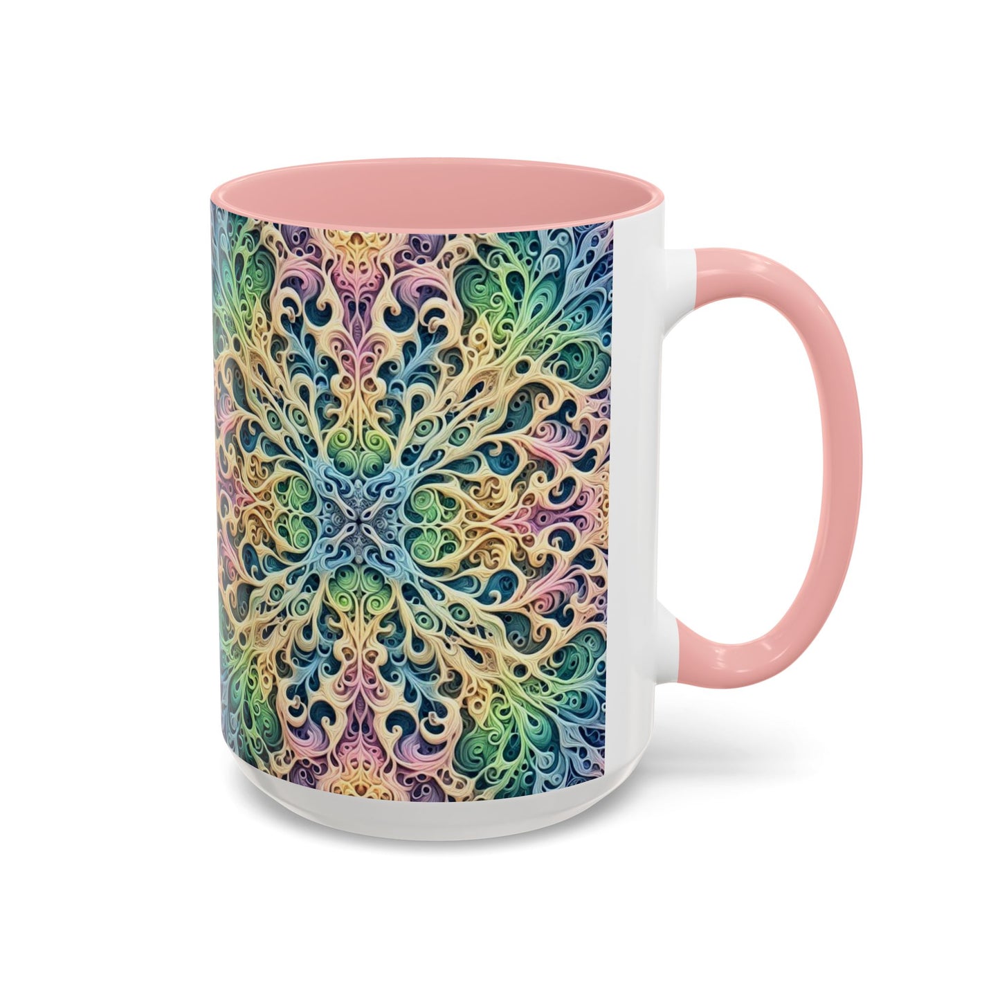 Taza de café con detalles de mandala colorido - 325 ml y 430 ml