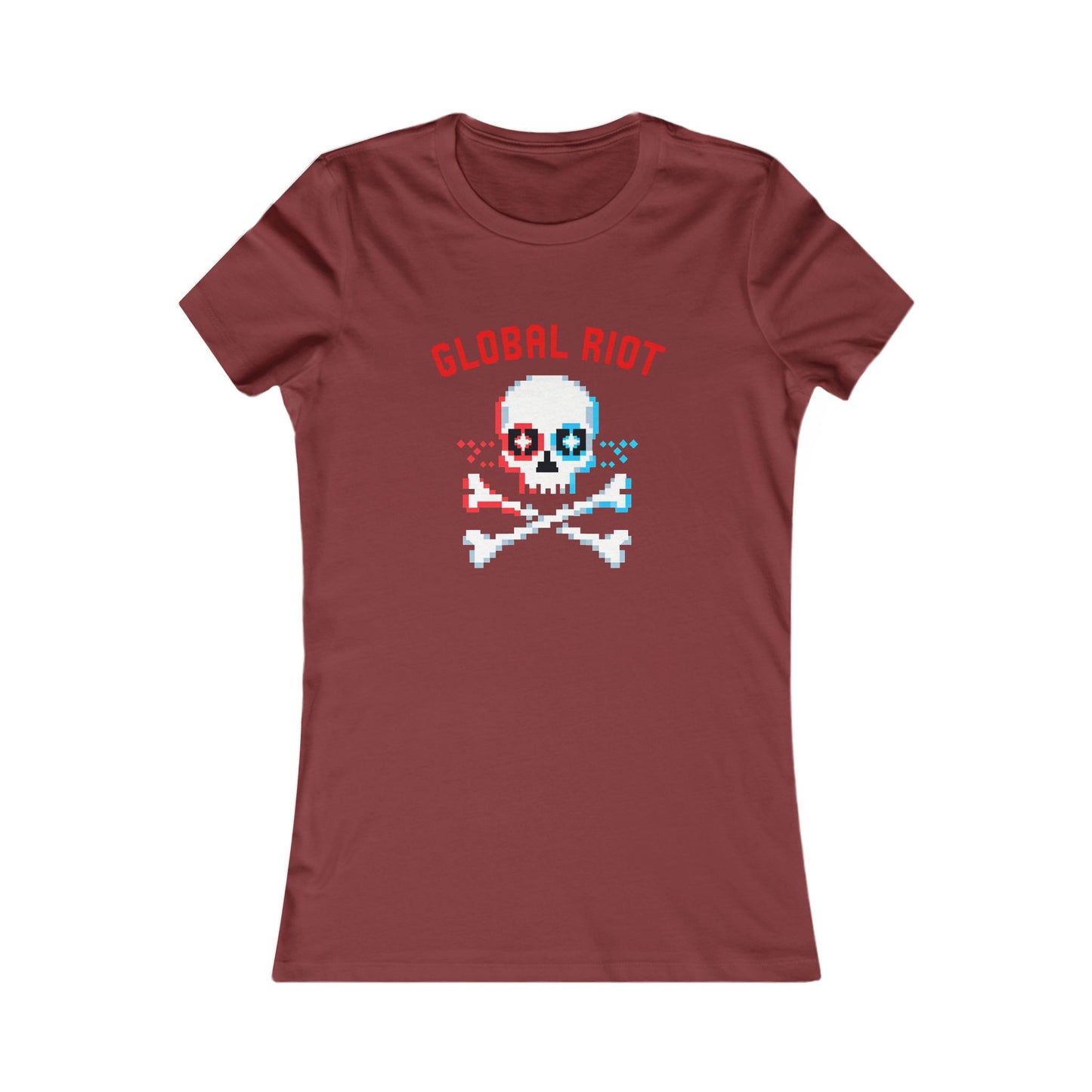 Camiseta de mujer con calavera pixelada de Global Riot