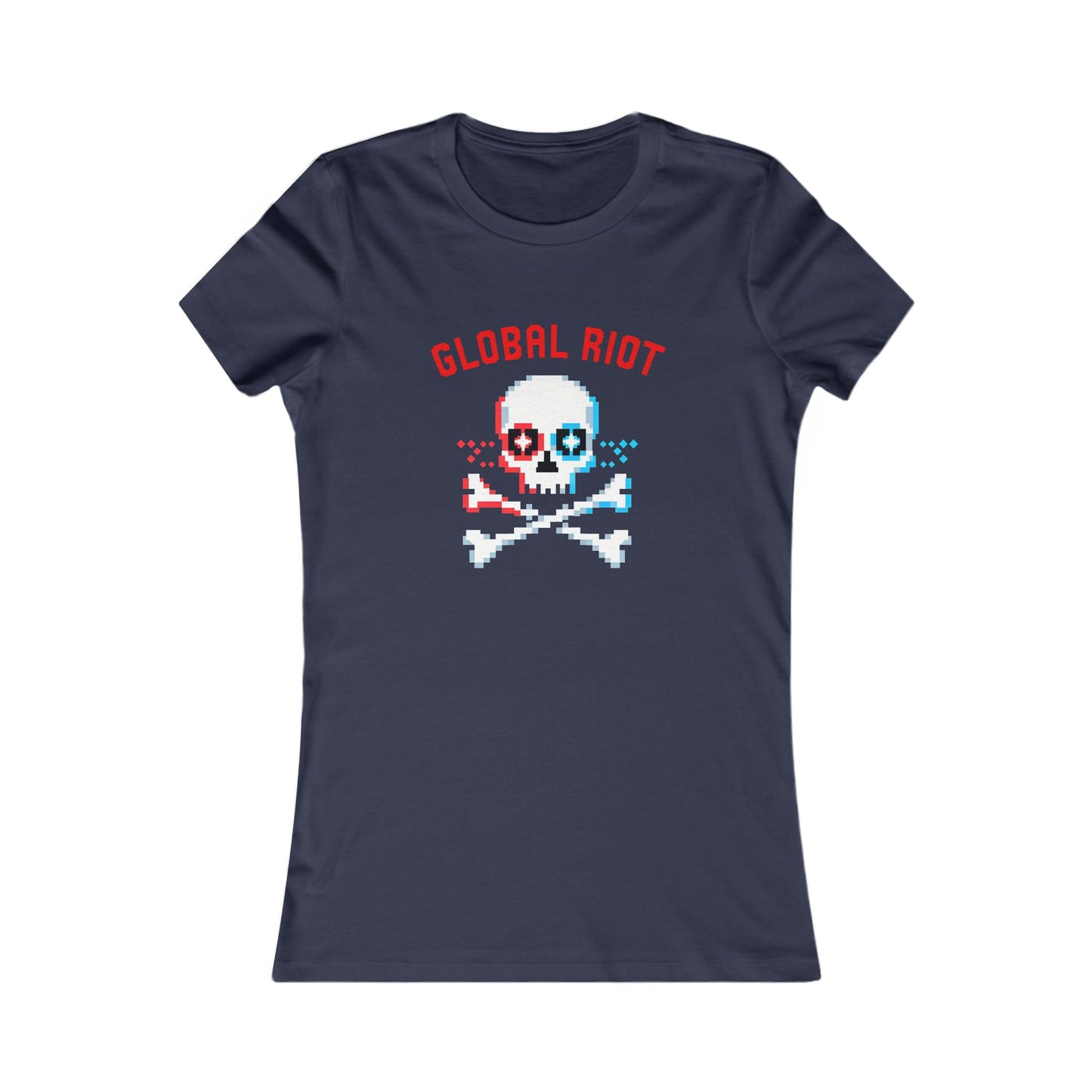 Camiseta de mujer con calavera pixelada de Global Riot