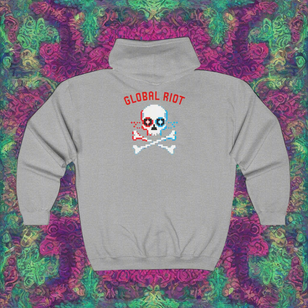 Sudadera con capucha y cremallera Pixel Skull de Global Riot