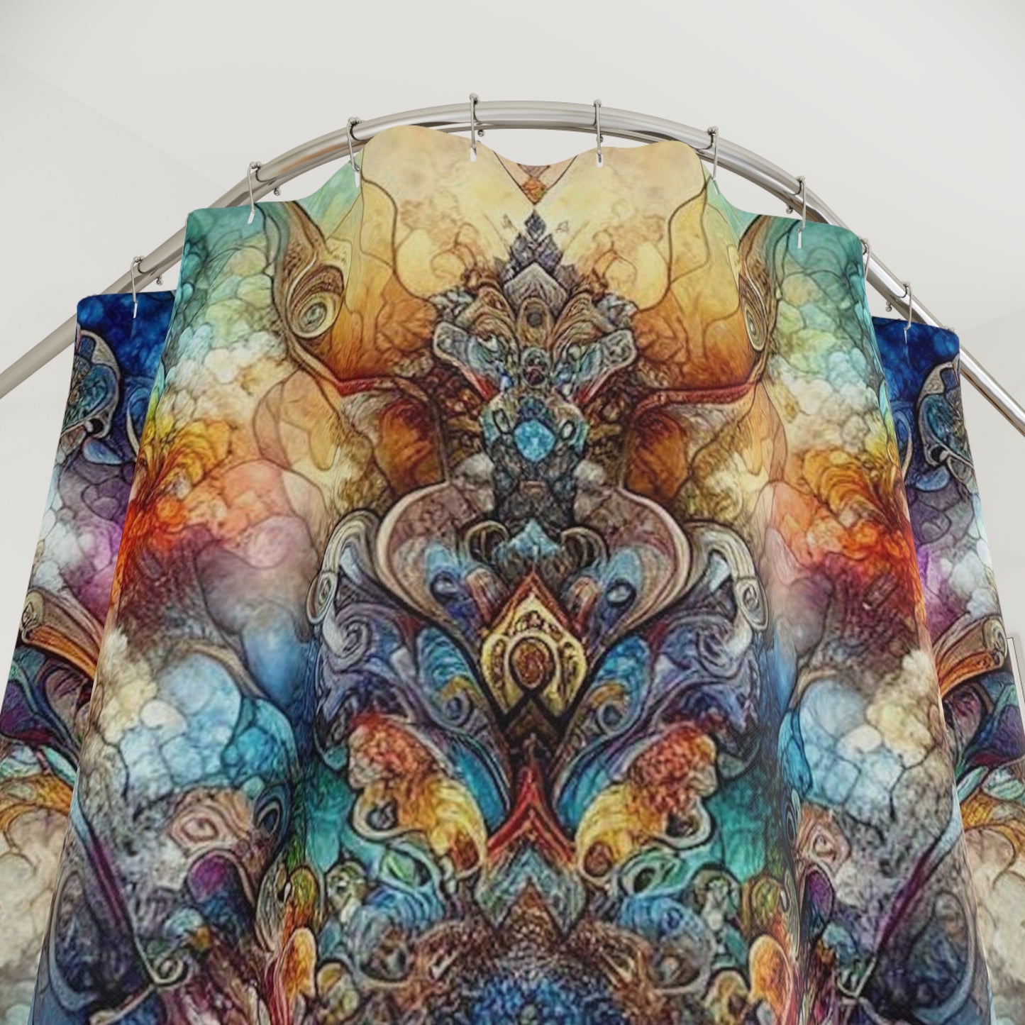 Vibrant Mandala Shower Curtain - Colorful Bathroom Decor