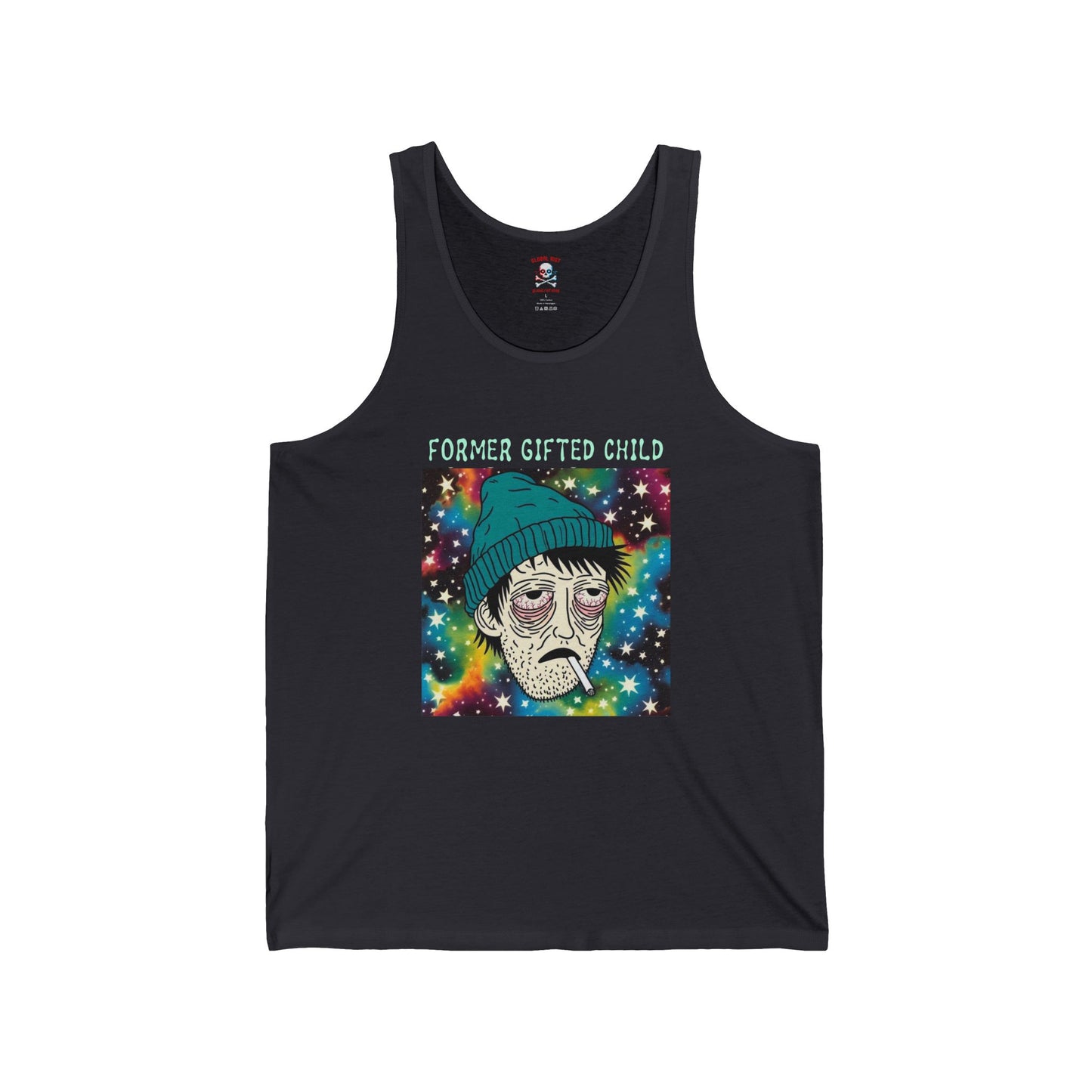 Camiseta unisex sin mangas "Ex niño superdotado"