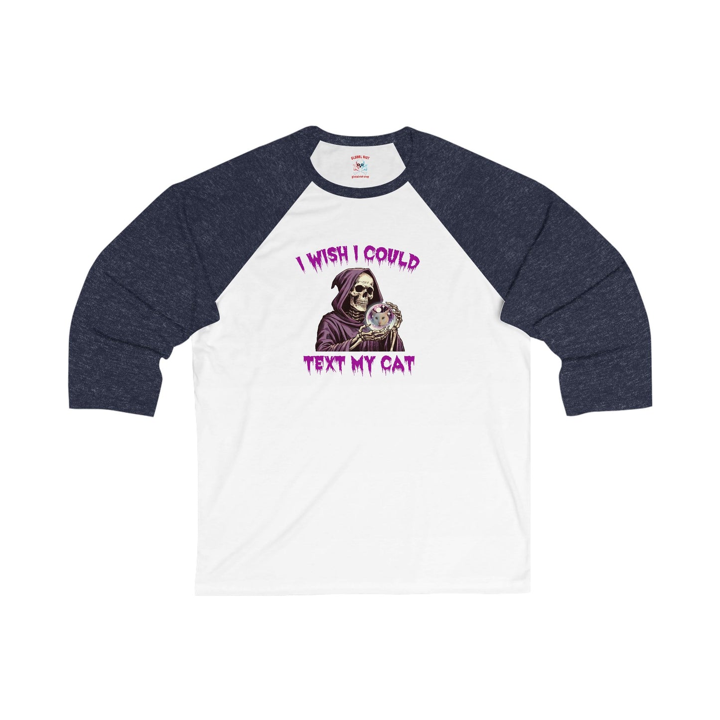 I Wish I Could Text My Cat Unisex Baseball Tee