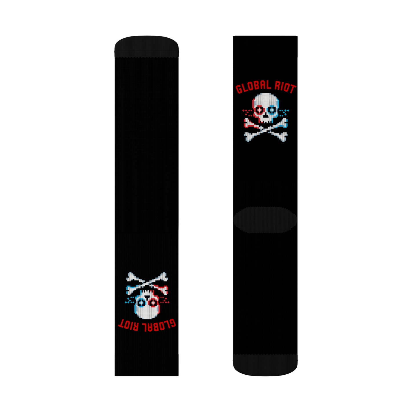 Global Riot Pixel Skull Crew Socks