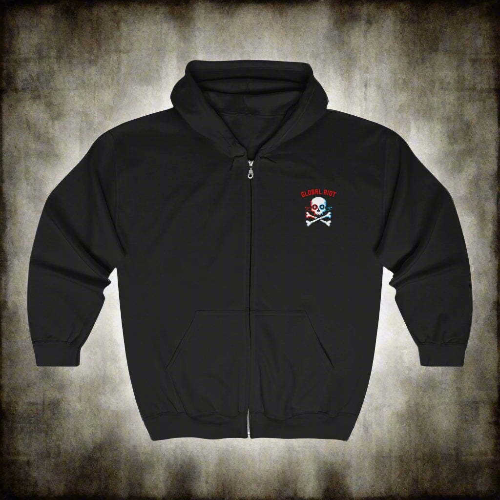 Sudadera con capucha y cremallera Pixel Skull de Global Riot