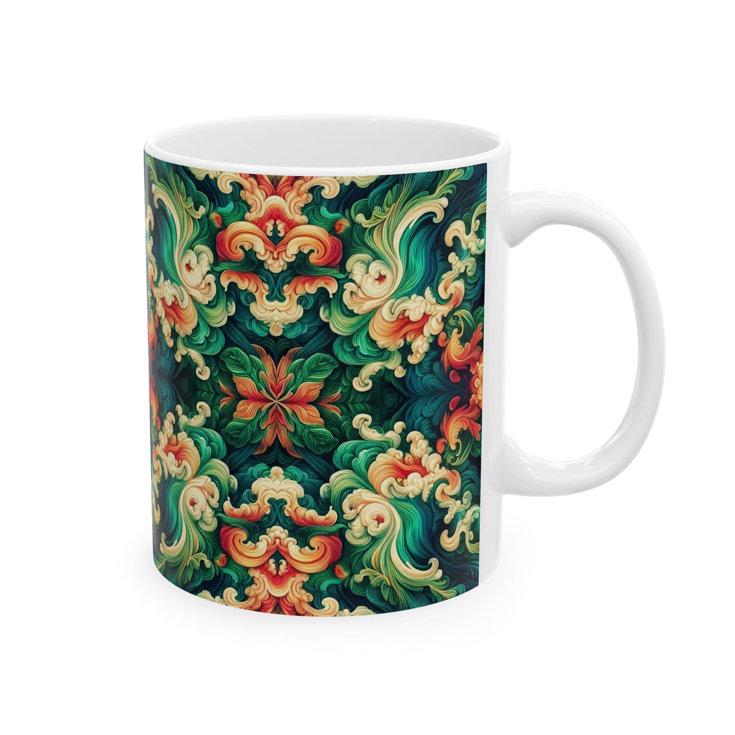 Taza de cerámica con diseño floral Aloha (11 oz y 15 oz)