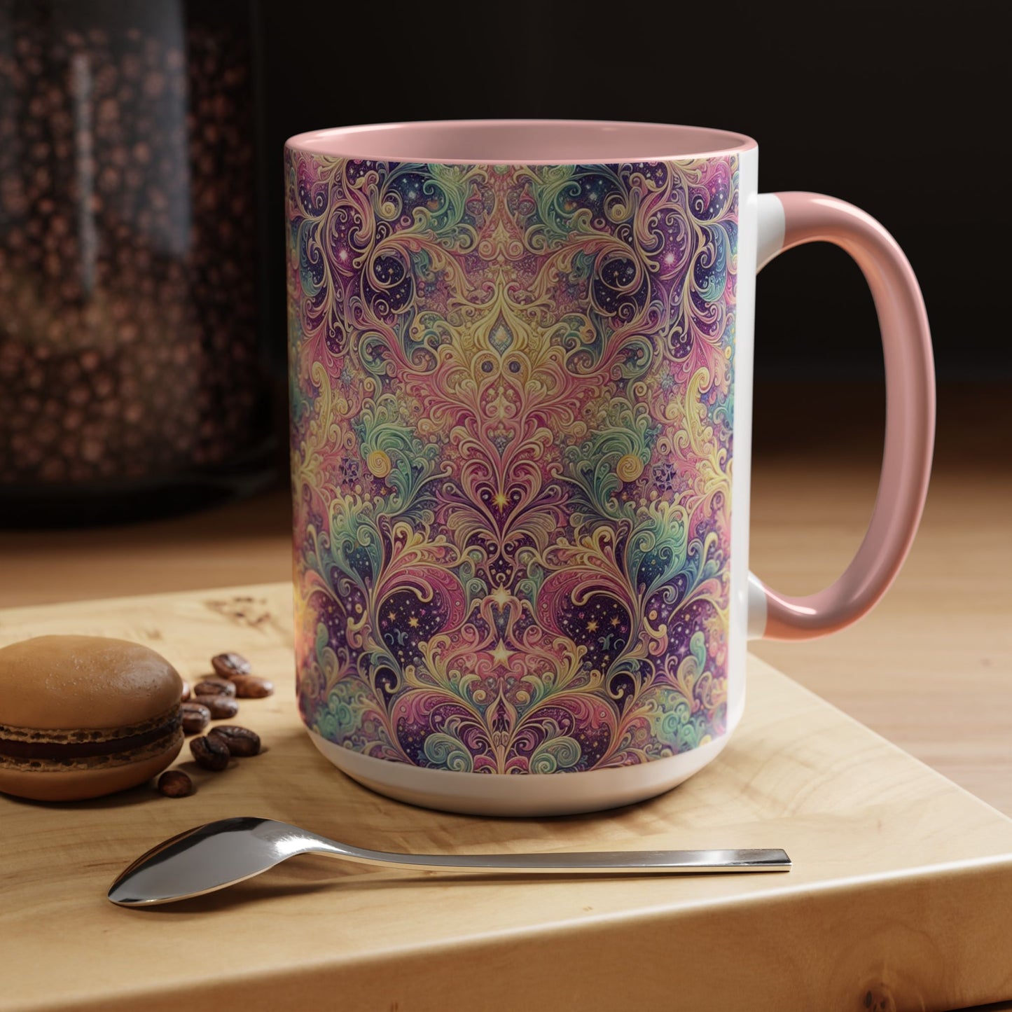 Taza de café con psicodelia pastel (325 y 430 ml)