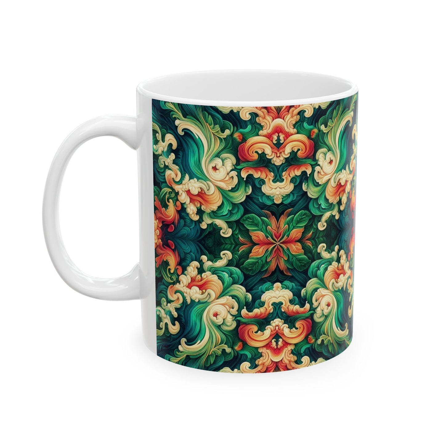 Taza de cerámica con diseño floral Aloha (11 oz y 15 oz)