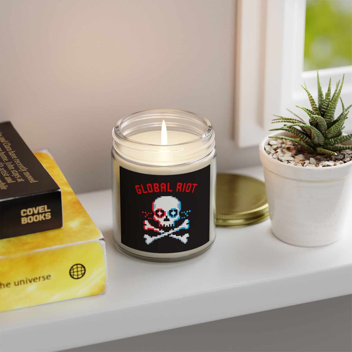 Velas perfumadas Global Riot - Cera de coco y albaricoque (113 g, 254 g) - Decoración única para celebraciones y relajación