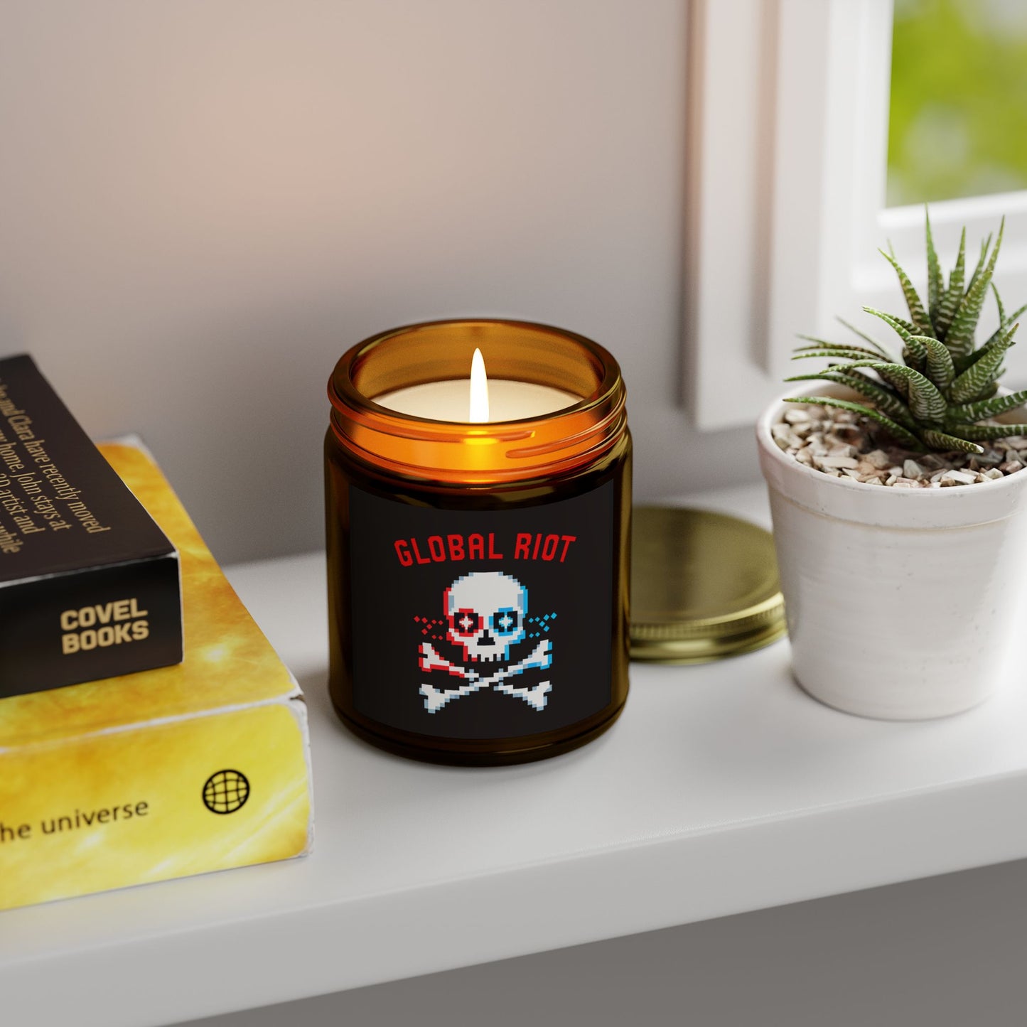 Velas perfumadas Global Riot - Cera de coco y albaricoque (113 g, 254 g) - Decoración única para celebraciones y relajación