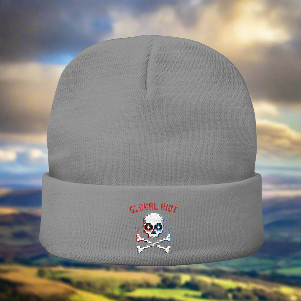 Global Riot Pixel Skull Beanie