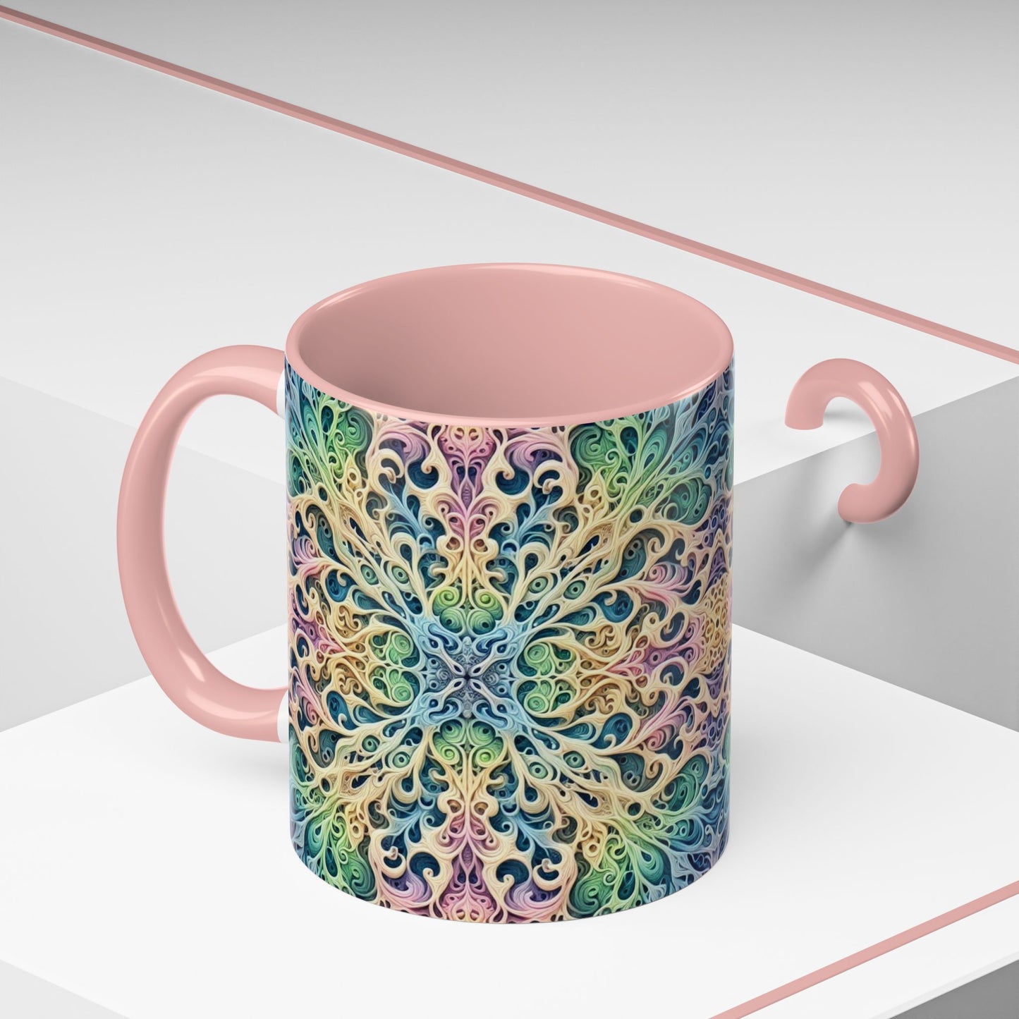 Taza de café con detalles de mandala colorido - 325 ml y 430 ml