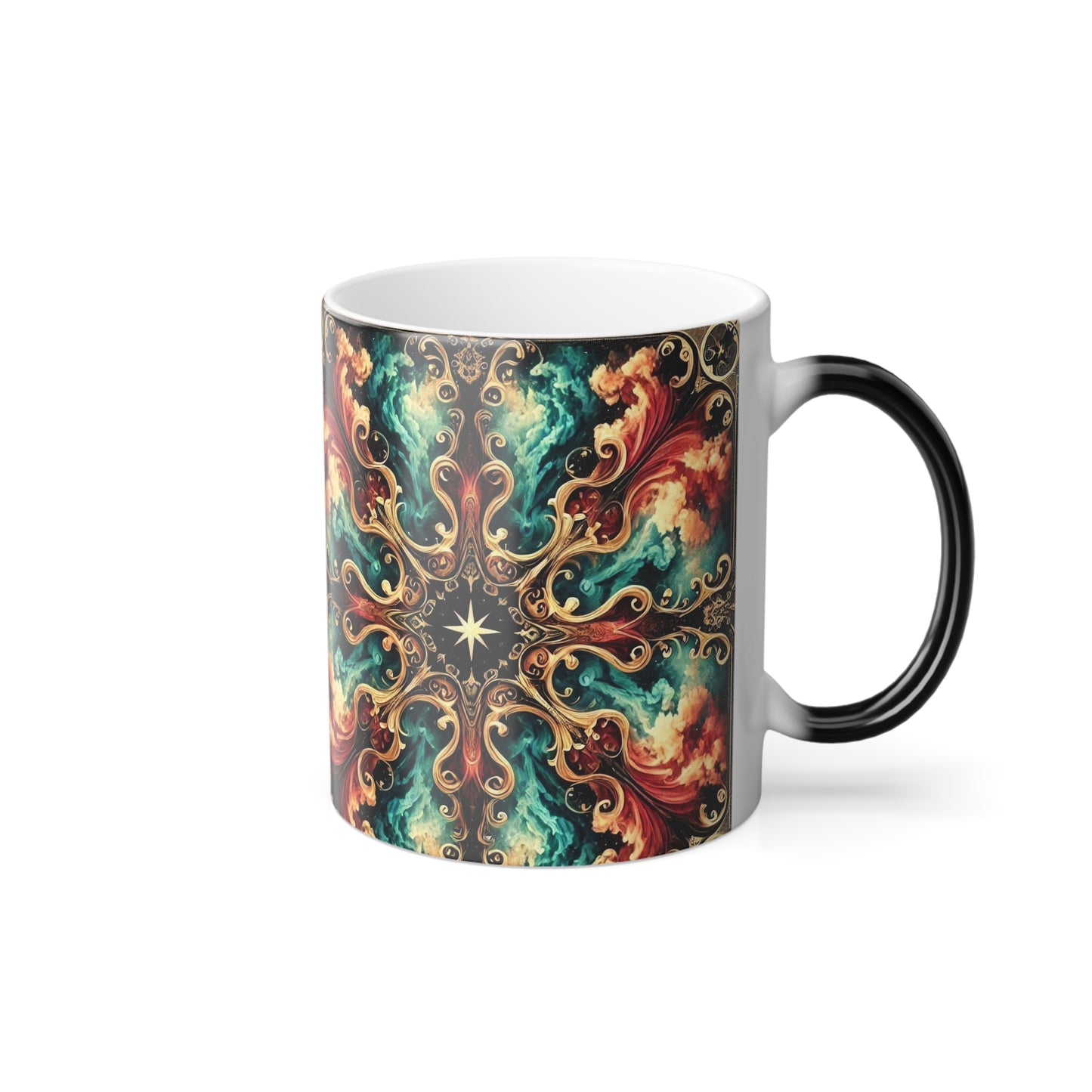 Taza de damasco psicodélico con colores cambiantes, 325 ml
