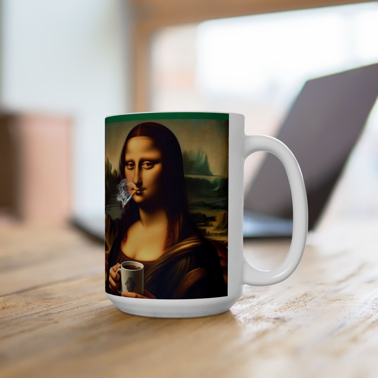 Taza de cerámica Smoking Mona (325 ml y 400 ml)