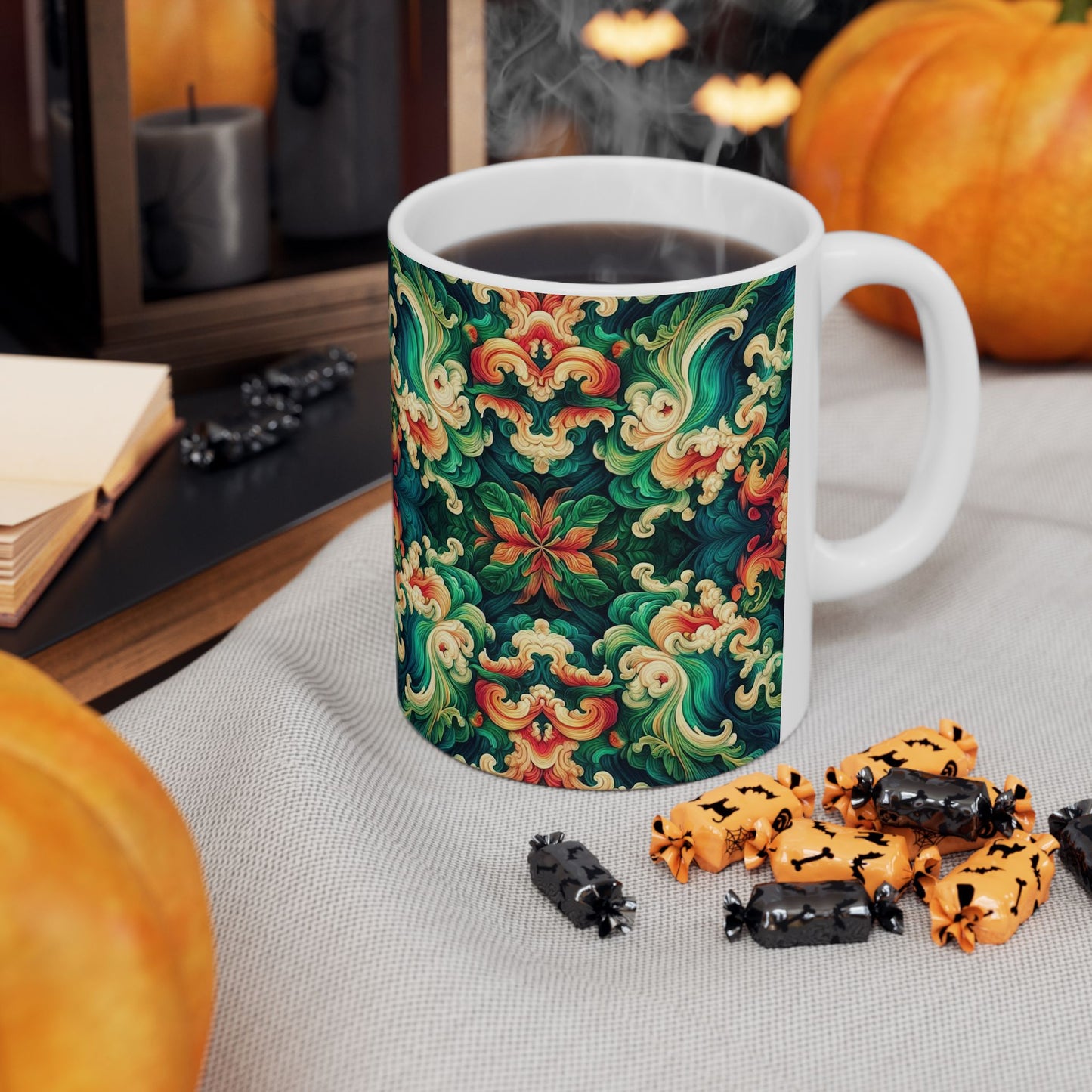 Taza de cerámica con diseño floral Aloha (11 oz y 15 oz)