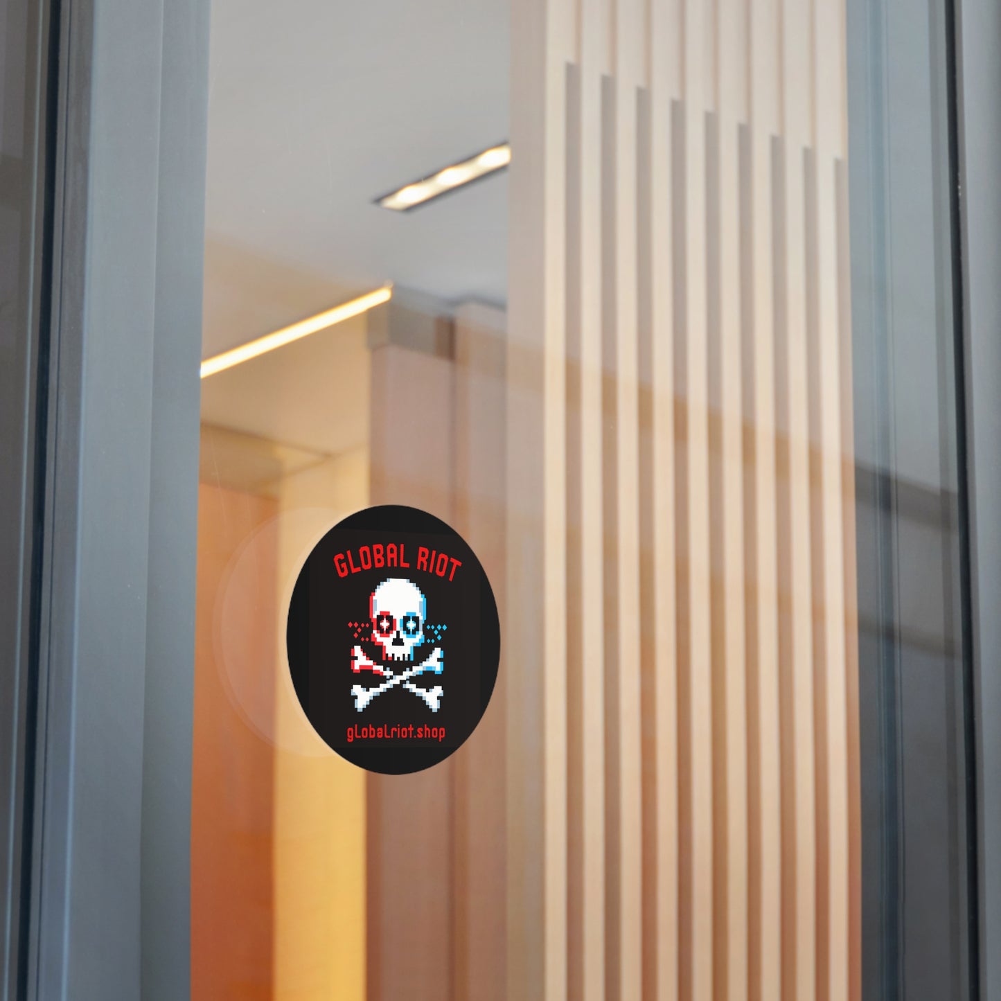 Global Riot Pixel Skull Stickers