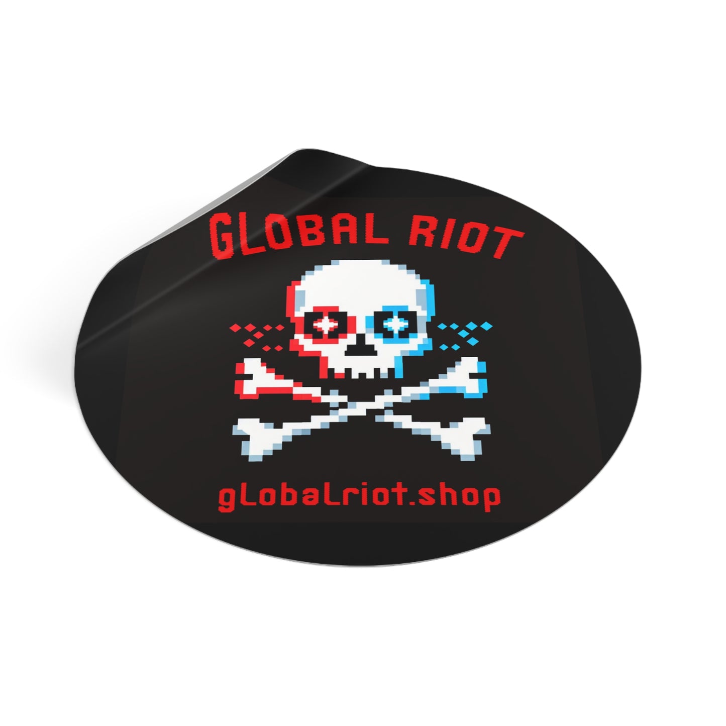 Global Riot Pixel Skull Stickers