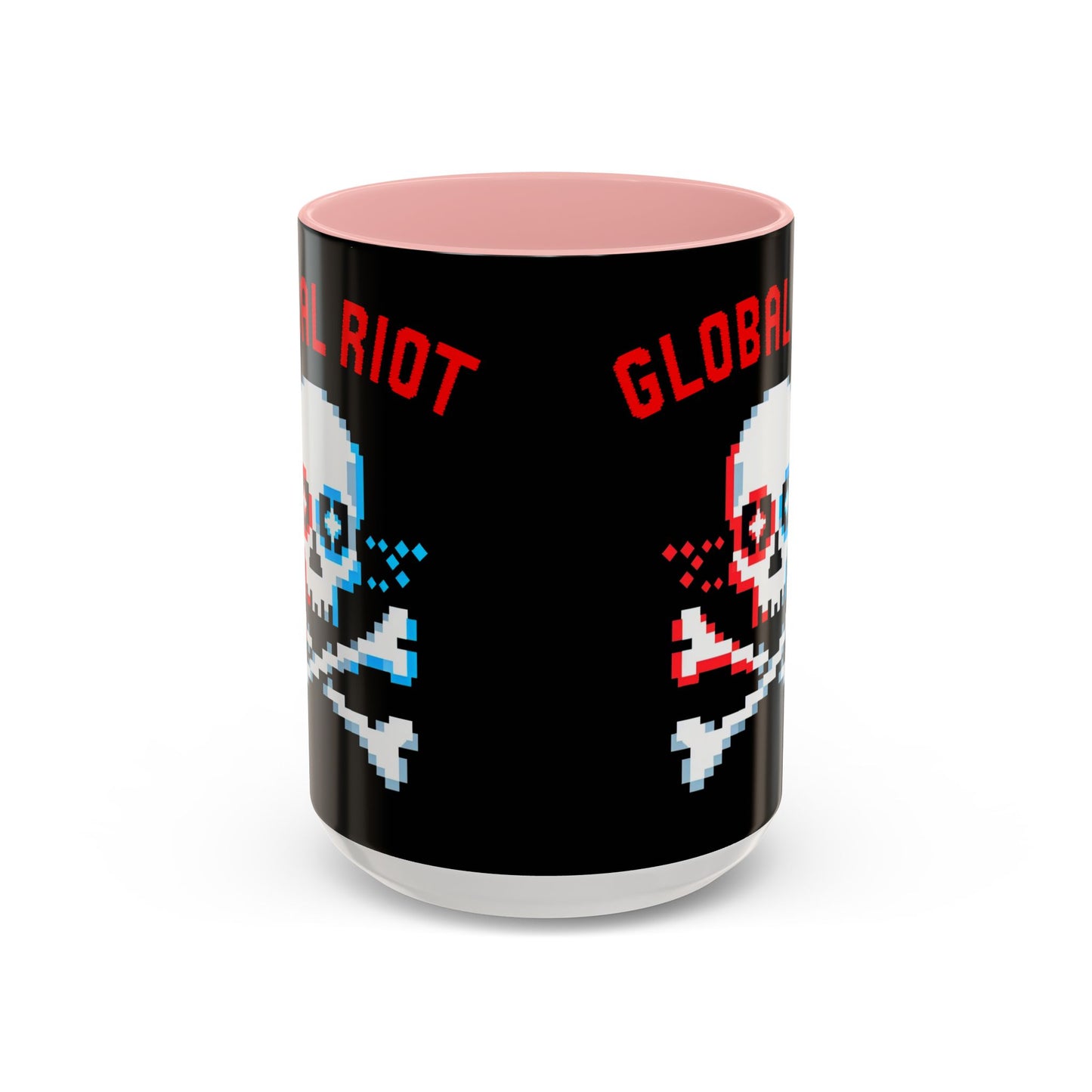 Taza de café con calavera pixelada de Global Riot (325 ml y 433 ml)