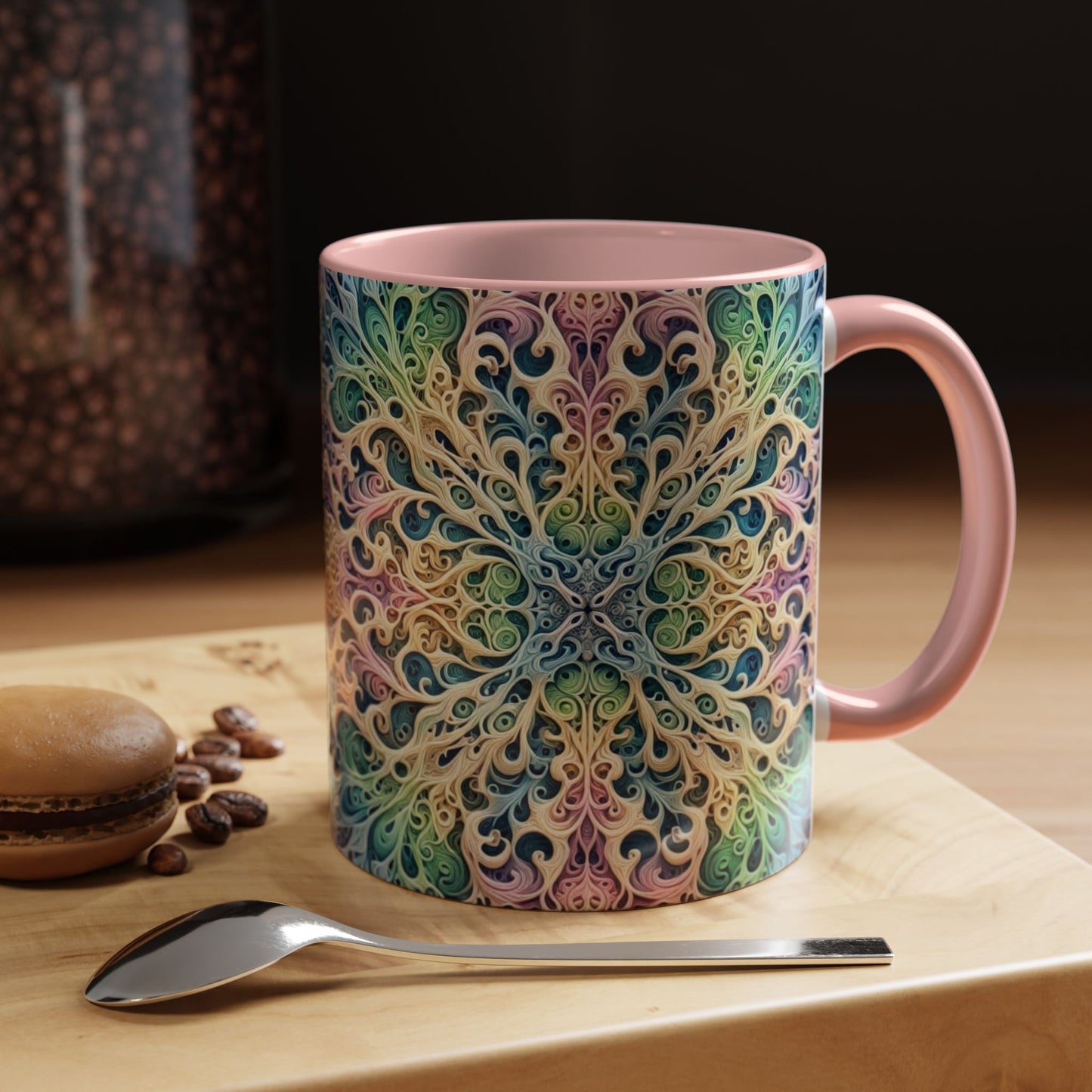 Taza de café con detalles de mandala colorido - 325 ml y 430 ml