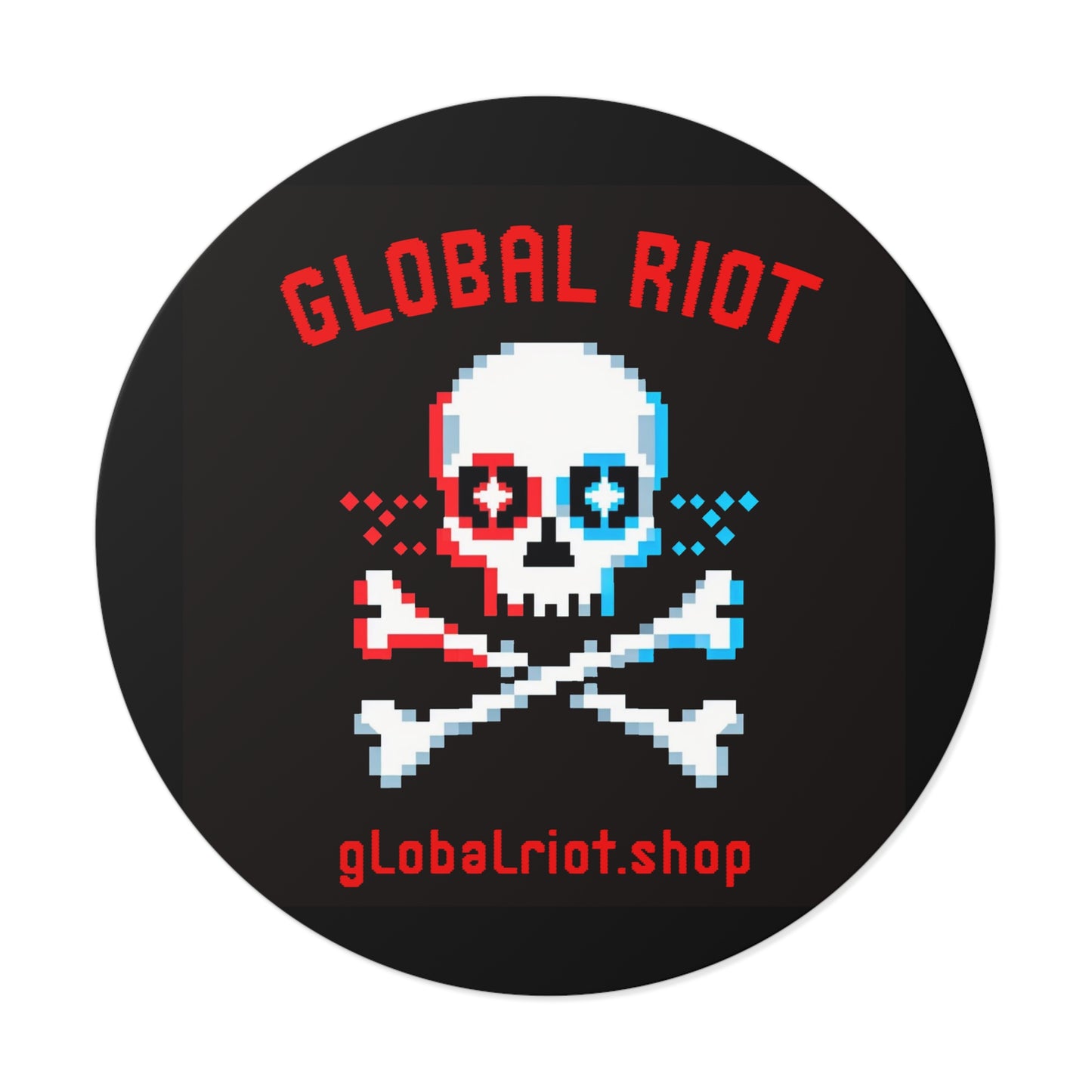 Global Riot Pixel Skull Stickers