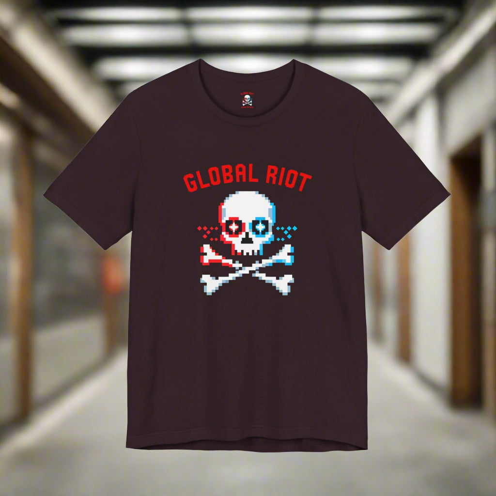 Global Riot Pixel Skull Unisex T-Shirt