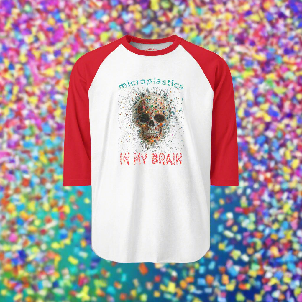 Camiseta de béisbol unisex "Microplásticos en mi cerebro"