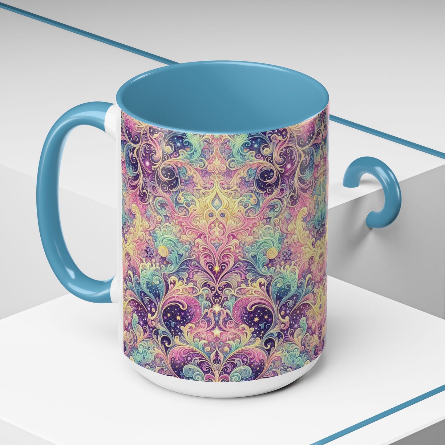Taza de café con psicodelia pastel (325 y 430 ml)