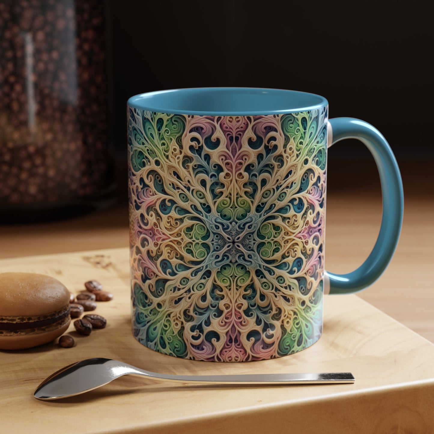Taza de café con detalles de mandala colorido - 325 ml y 430 ml