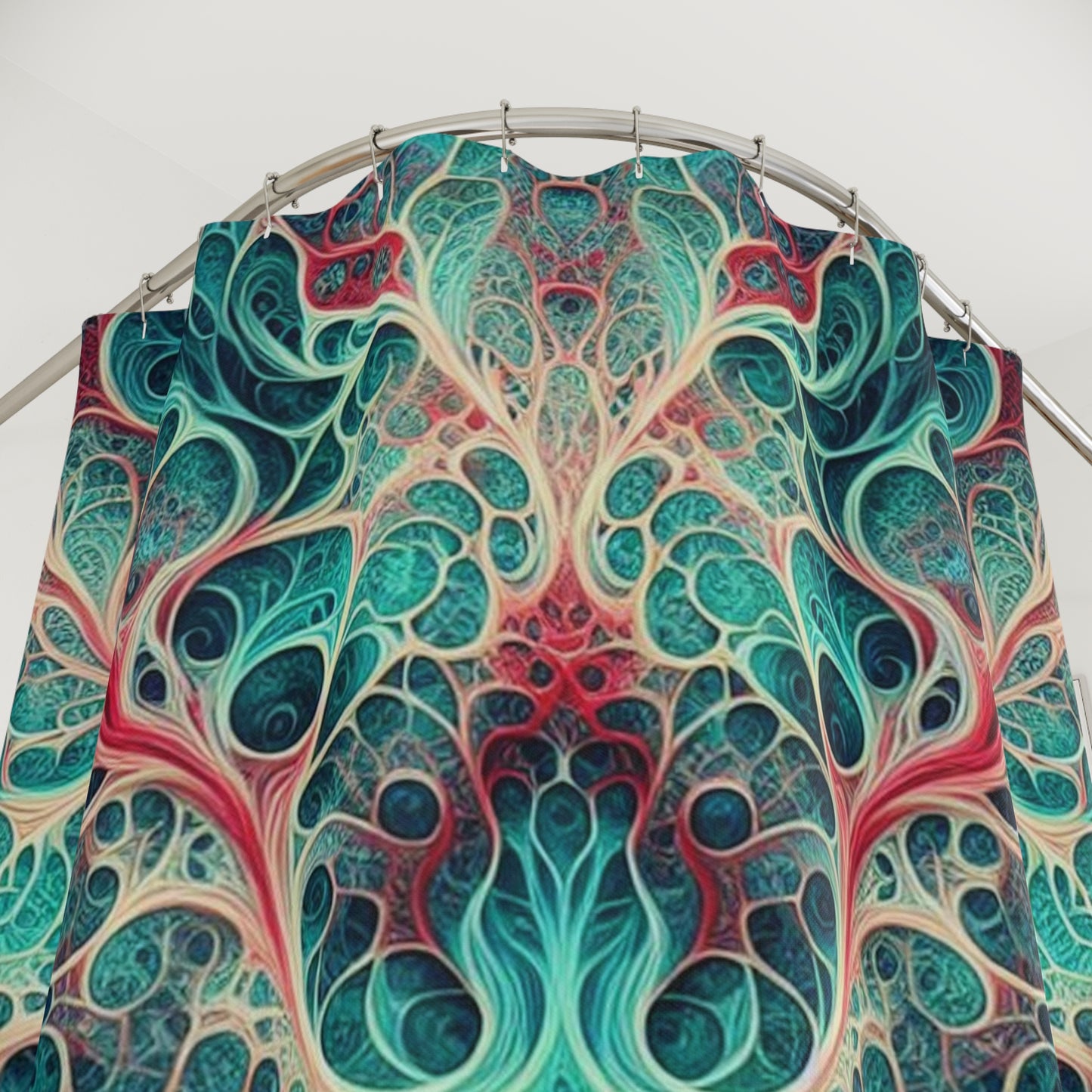 Colorful Mandala-Style Shower Curtain for a Calm Bathroom Oasis