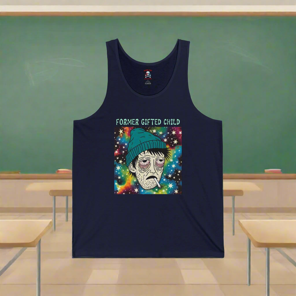 Camiseta unisex sin mangas "Ex niño superdotado"