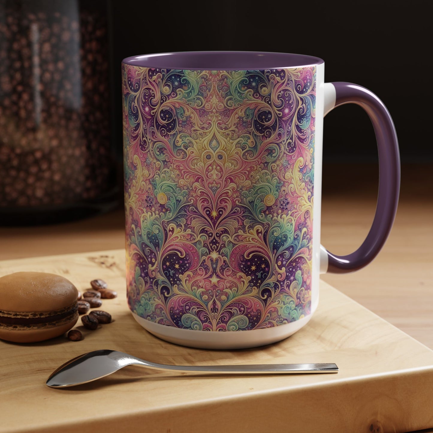 Taza de café con psicodelia pastel (325 y 430 ml)