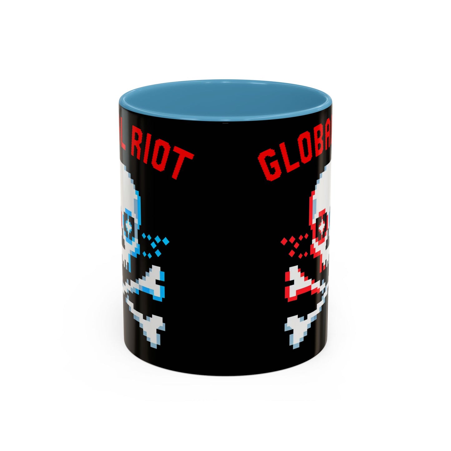 Taza de café con calavera pixelada de Global Riot (325 ml y 433 ml)