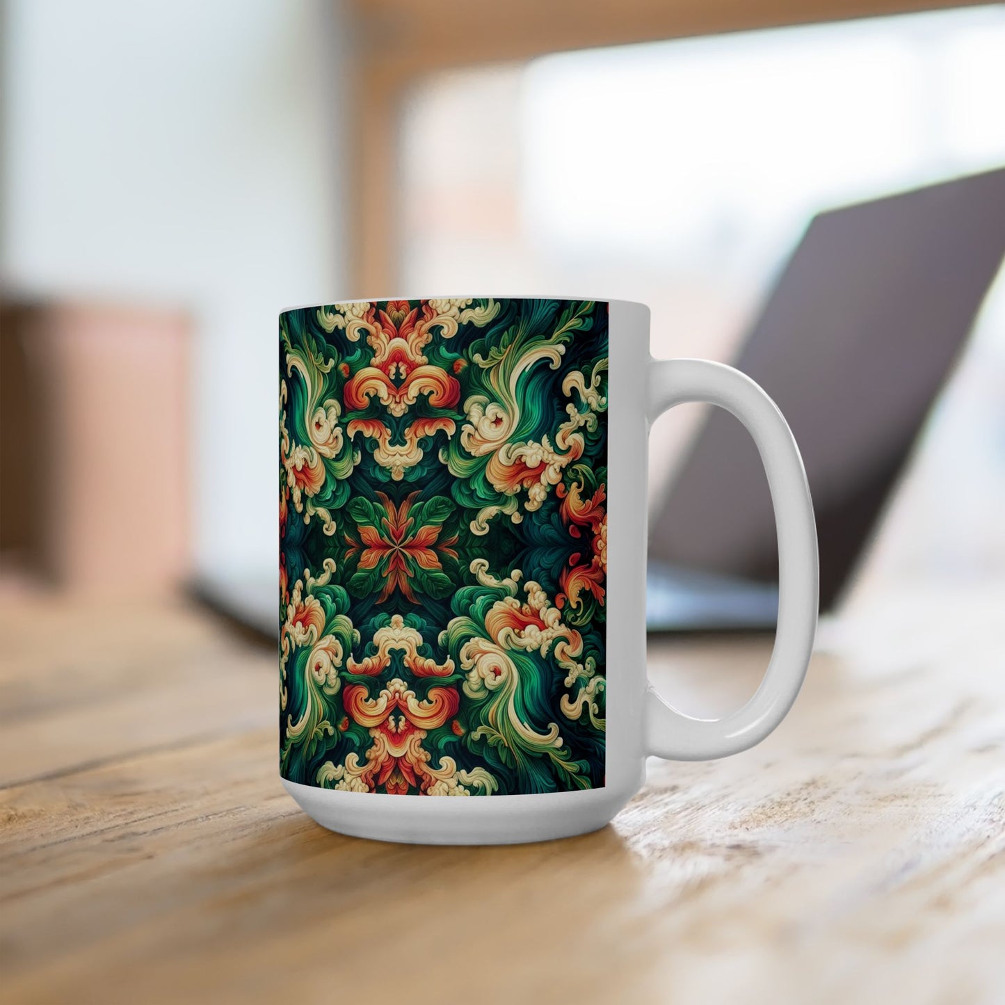 Taza de cerámica con diseño floral Aloha (11 oz y 15 oz)