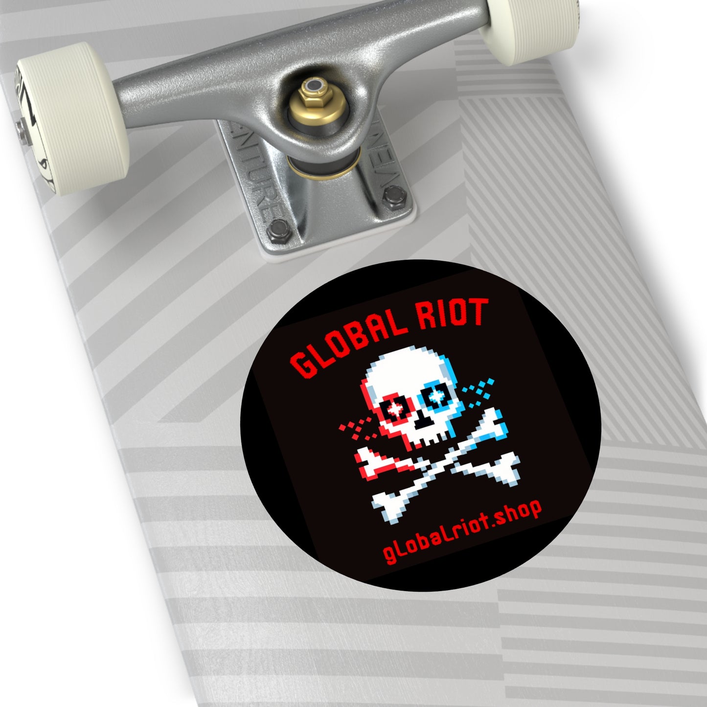 Global Riot Pixel Skull Stickers