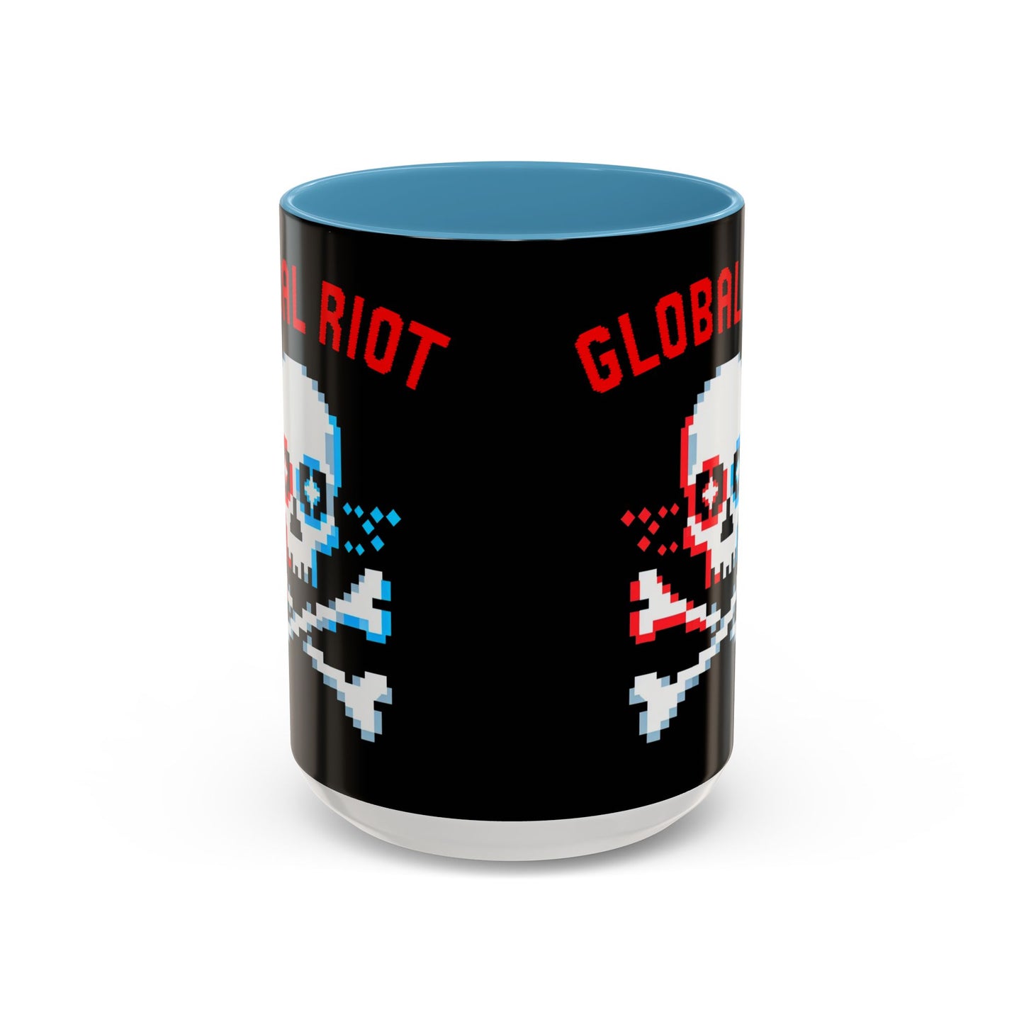 Taza de café con calavera pixelada de Global Riot (325 ml y 433 ml)