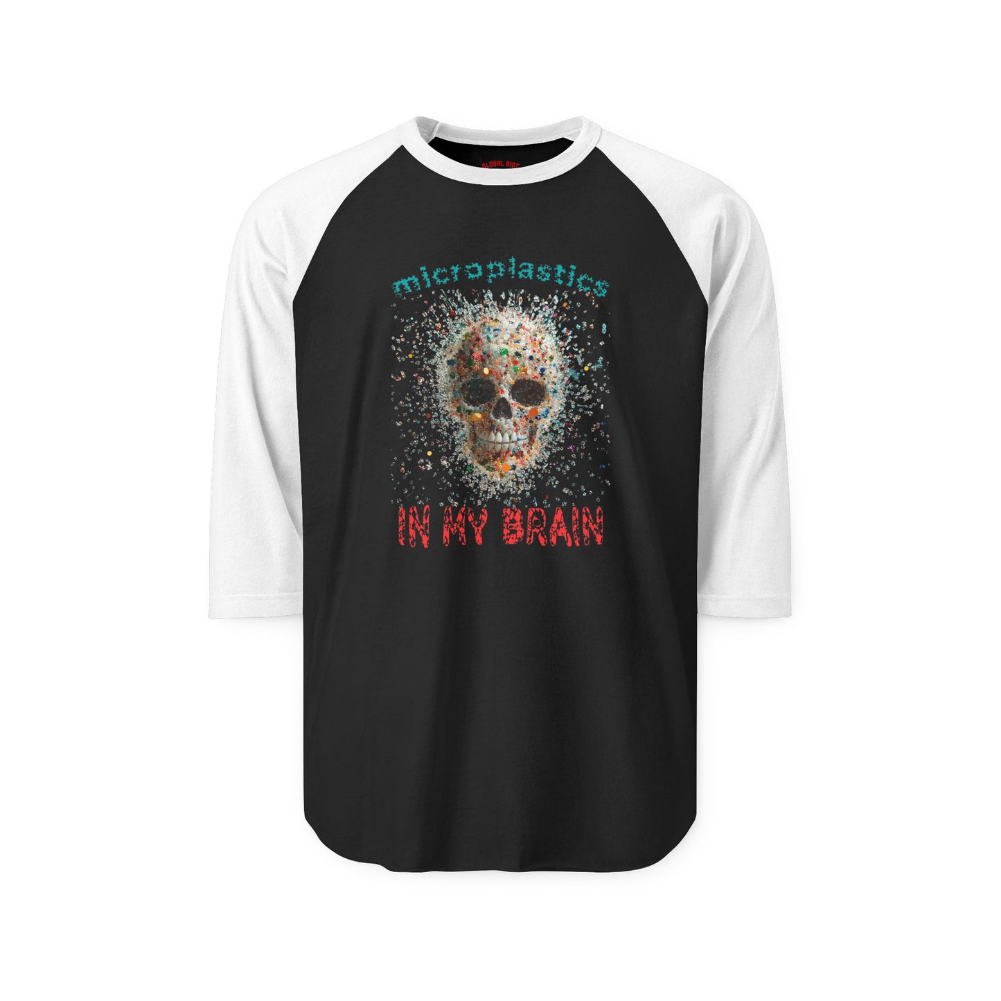Camiseta de béisbol unisex "Microplásticos en mi cerebro"