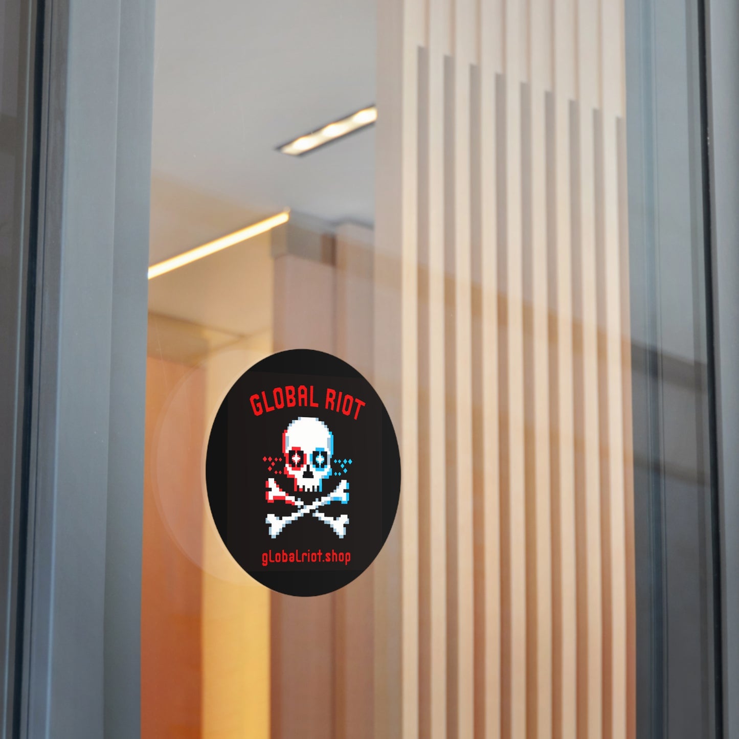 Global Riot Pixel Skull Stickers