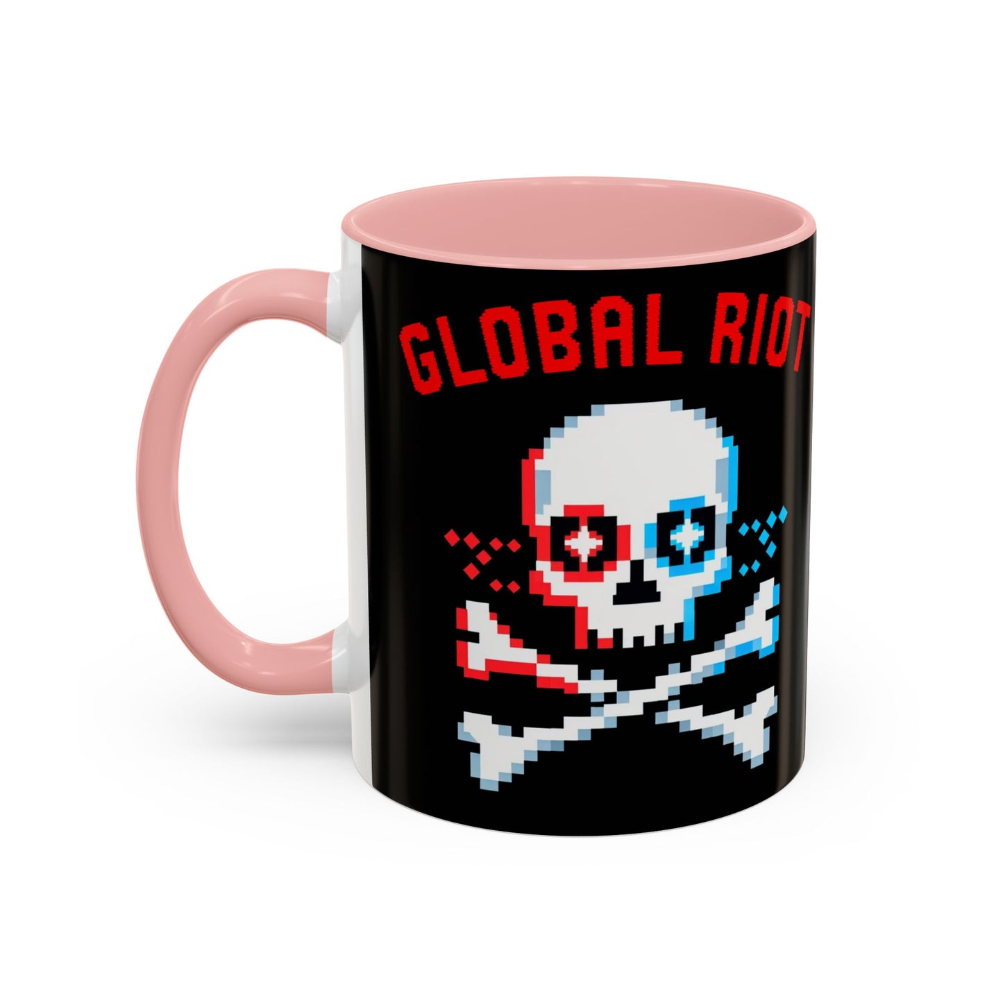 Taza de café con calavera pixelada de Global Riot (325 ml y 433 ml)