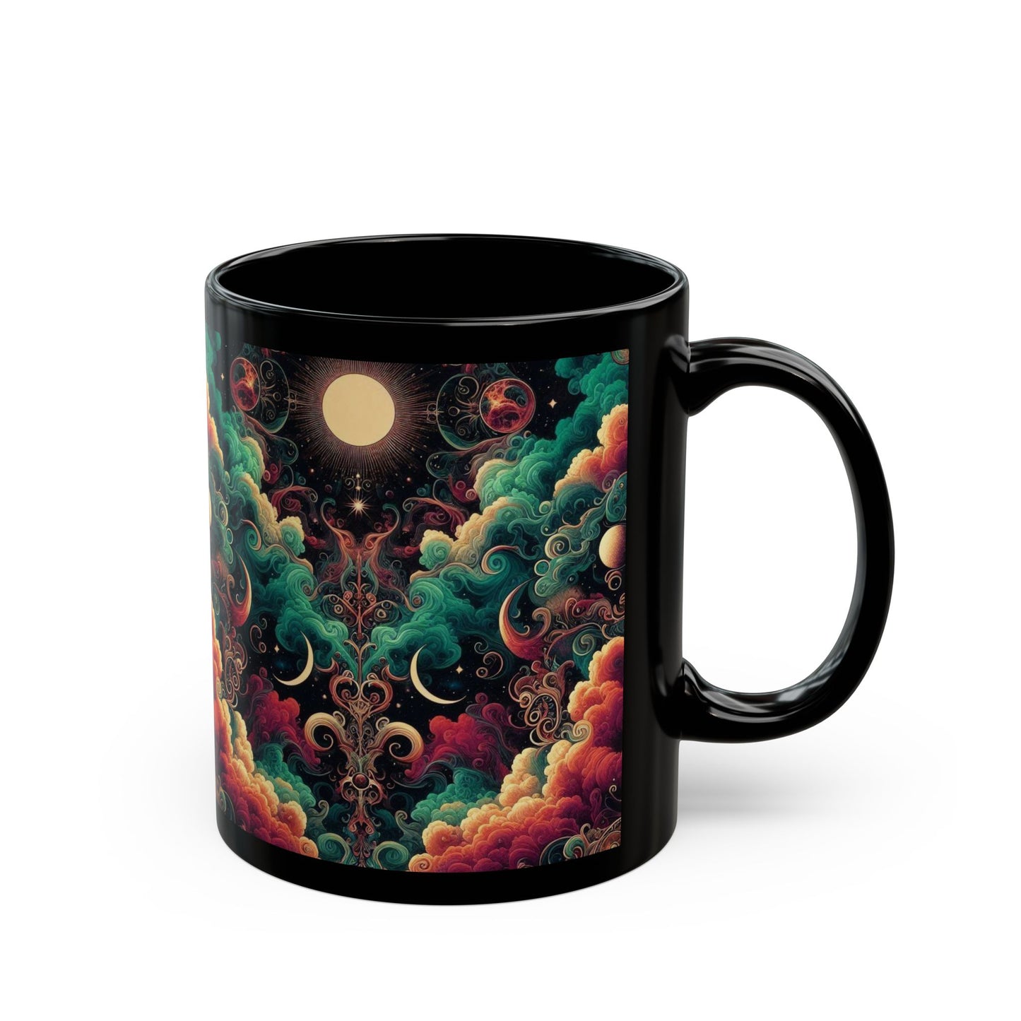 Taza negra Nebulosa Psicodélica - 325 ml y 430 ml