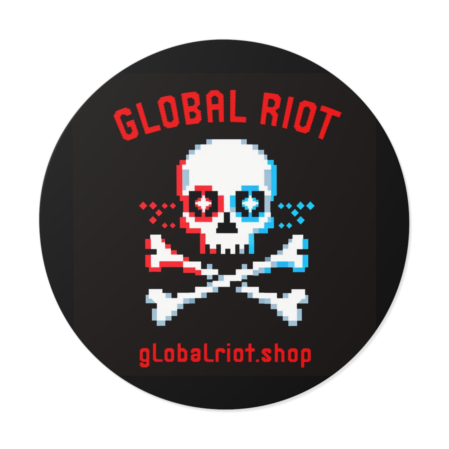 Global Riot Pixel Skull Stickers