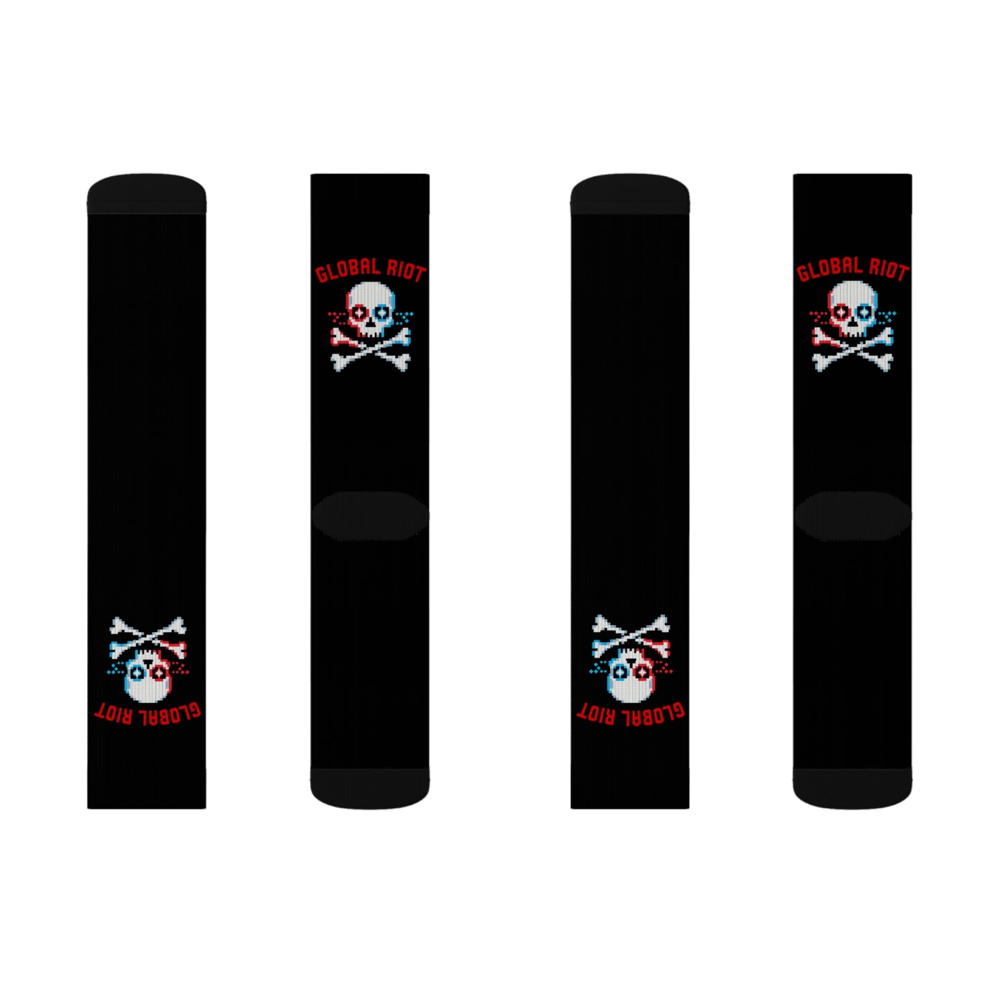 Global Riot Pixel Skull Crew Socks