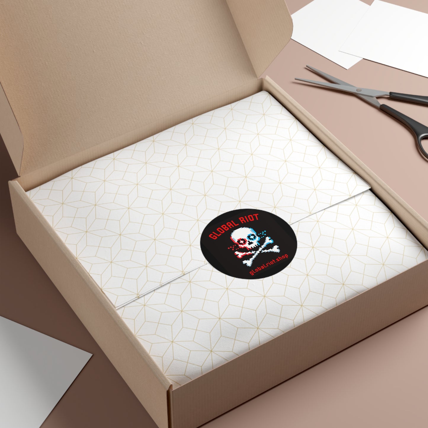 Global Riot Pixel Skull Stickers