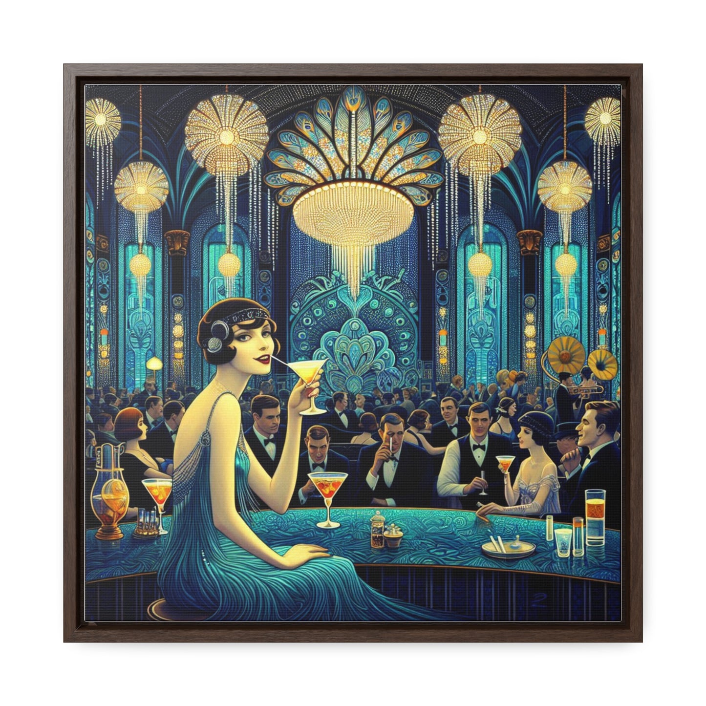 Flapper Days, lienzo de galería, marco cuadrado