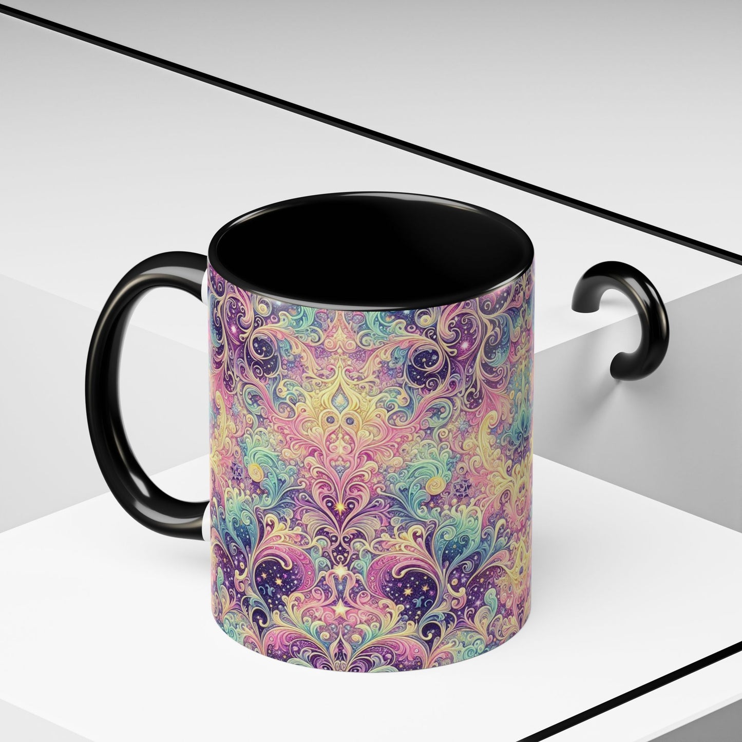 Taza de café con psicodelia pastel (325 y 430 ml)